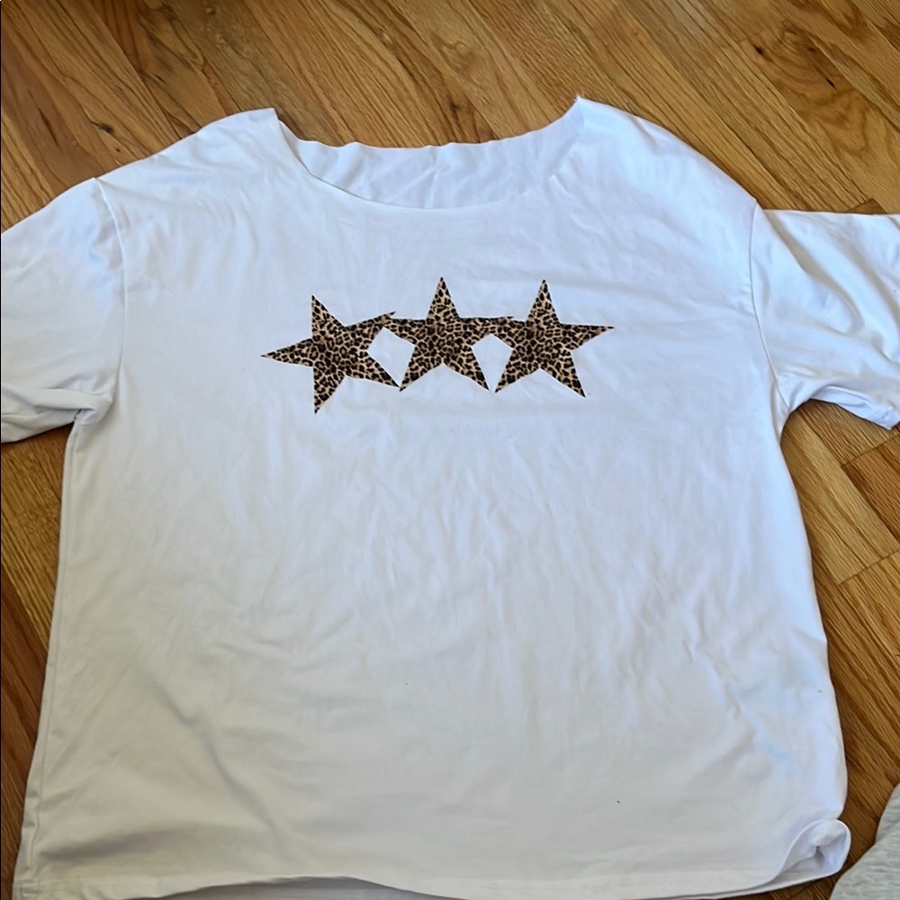 White Star Print Women's Top